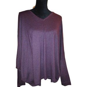 Natori casual solid purple  women's long sleeve Large